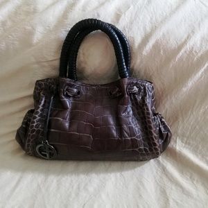 Giorgio Armani croc embrosed leather handbag